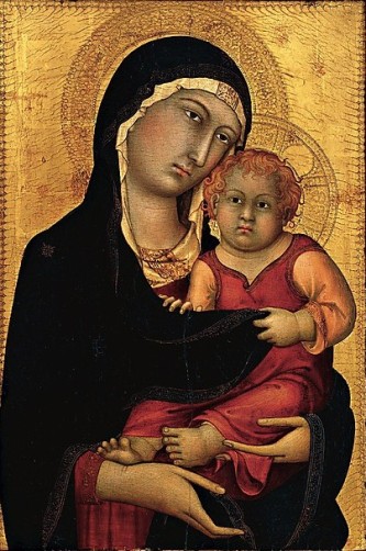Maddona and Child ca. 1326 probably by an unknown Sienese artist  The Metropolitan Museum of Art  NYC 1795.1.12b